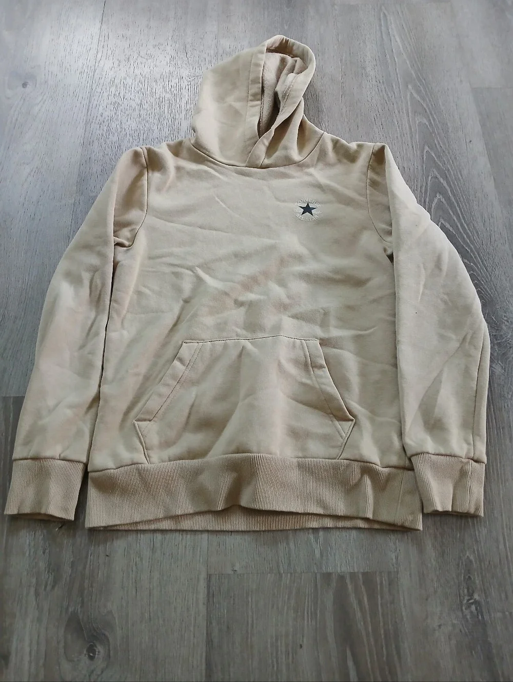 Converse Beige Hooded Pullover Sweatshirt